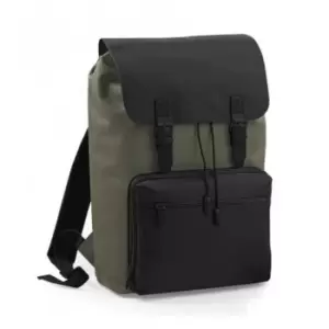 BagBase Vintage Laptop Backpack (One Size) (Olive Green/Black)
