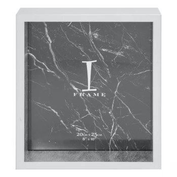 8" x 10" - iFrame Silver & White Box Photo Frame
