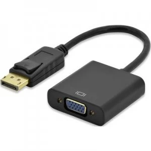 ednet DisplayPort / VGA Cable 15.00cm gold plated connectors Black [1x DisplayPort plug - 1x VGA socket]
