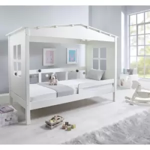 Mento Wooden Treehouse Bed White With Memory Foam Mattress