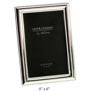 4" x 6" - Impressions Silver Plated Beaded Edge Photo Frame