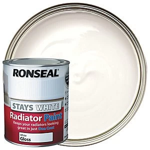 Ronseal Stays White Radiator Paint White Gloss 750ml