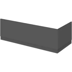 Atheana Gloss Grey 800mm End Bath Panel with Plinth - OFF972 - Grey - Nuie