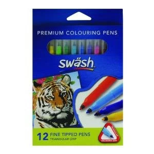 Swash KOMFIGRIP Colouring Pen Fine Tip Assorted Pack of 12 TW12F
