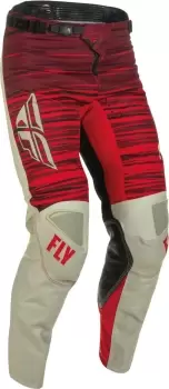 Fly Racing Kinetic Wave Motocross Pants, grey-red, Size 34, grey-red, Size 34