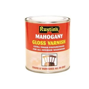 Rustins Polyurethane Varnish & Stain Gloss Mahogany 500ml