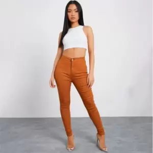 I Saw It First Basic High Waisted Skinny Jeans - Brown