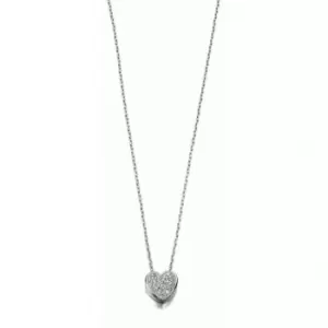Beginnings Sterling Silver Clear Cubic Zirconia Pave Heart 40+5cm Necklaces N3232C