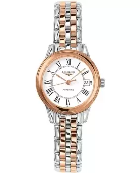 Longines Flagship Automatic 26mm White Dial Stainless Steel and Rose Gold PVD Womens Watch L4.274.3.91.7 L4.274.3.91.7