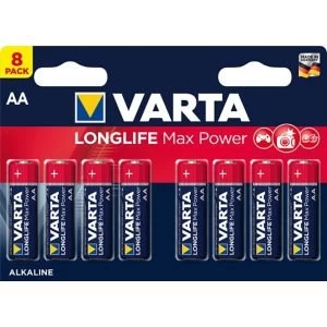 Varta Longlife Max Power Non rechargeable AA Battery Pack of 8