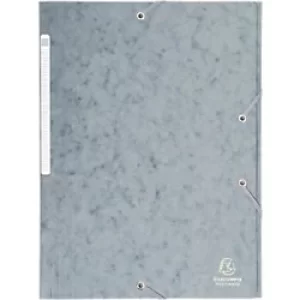 Exacompta Elasticated 3 Flap Folders A4, Grey, 5 Packs of 10