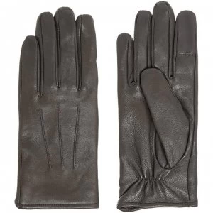 Isotoner 3 Point Smart Leather Glove - Grey