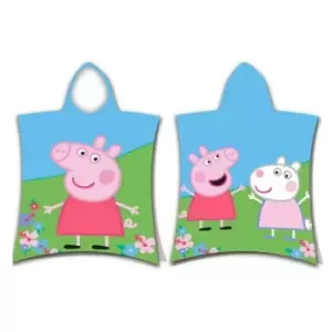 Peppa Pig Childrens/Kids Hooded Towel (One Size) (Green/Blue/Pink) - Green/Blue/Pink