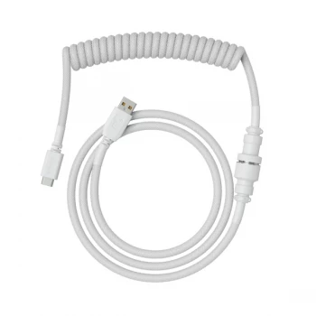 Glorious PC Gaming Race Coiled Cable Ghost White USB-C to USB-A Braided 1.37m White GLO CBL CO