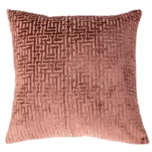 Delphi Velvet Jacquard Cushion Blush, Blush / 45 x 45cm / Polyester Filled