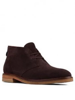 Clarks Clarkdale Suede Desert Boots - Dark Brown, Size 10, Men