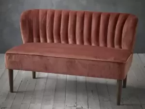 LPD Bella Vintage Pink Velvet Upholstered Fabric 2 Seater Sofa