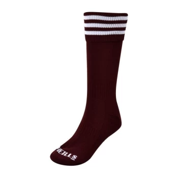 ONeills Bar Football Socks Senior - Maroon/White