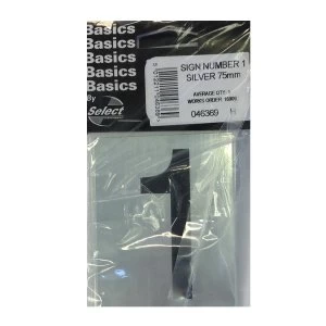 Select Hardware Sign Number 1 Silver 1 Pack