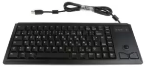 Cherry Trackball Keyboard Wired USB Compact, AZERTY Black