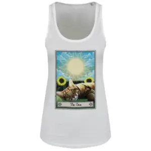 Deadly Tarot Womens/Ladies The Sun Felis Floaty Vest Top (XXL) (White)