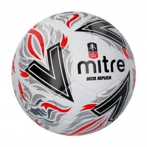 Mitre Delta Replica FA Football White/Black/Red - Size 5