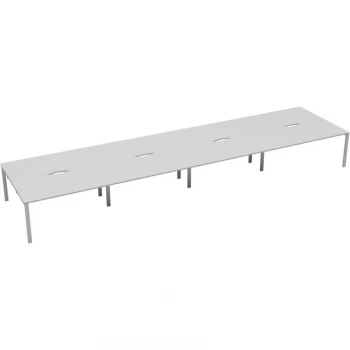 10 Person Double Bench Desk 1600X780MM Each - White/White