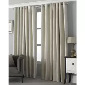 Riva Home Hurlingham Ringtop Eyelet Curtains (168 x 137cm) (Champagne) - Champagne