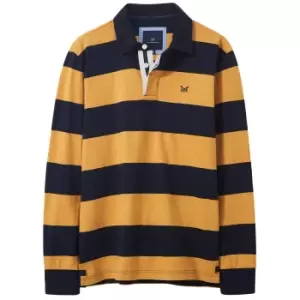 Crew Clothing Mens Heritage Stripe Rugby Top Navy/Sunflower XXL