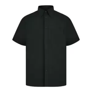 Absolute Apparel Mens Short Sleeved Oxford Shirt (S) (Black)