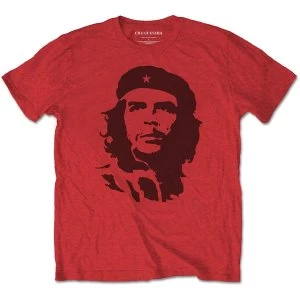 Che Guevara - Black on Red Unisex Medium T-Shirt - Red