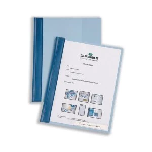 Durable A4 Management Flat File Plastic Clear Front with Title Strip Blue Pack of 25