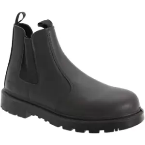 Grafters - Mens Grinder Safety Twin Gusset Leather Dealer Boots (6 uk) (Black) - Black