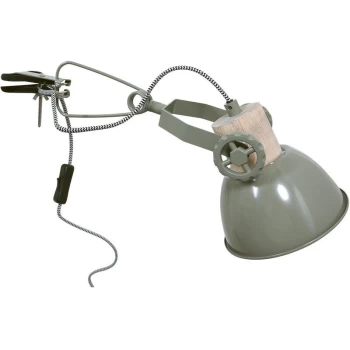 Sienna Lighting - Sienna Gearwood Clamp & Clip On Lamp Industrial, Wood Blank