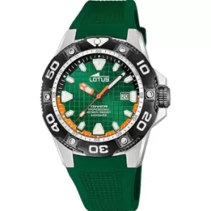 Lotus Mens Lotus Stainless Steel Diver L18927/3 - Silver and Green
