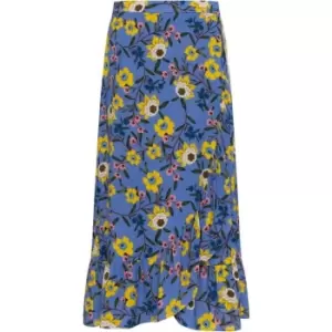French Connection Eloise Ruffle Wrap Skirt - Blue