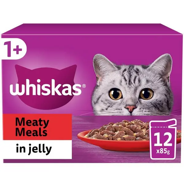 Whiskas Pouch in Jelly Meat Selection 12 Pack - 100g - 573556