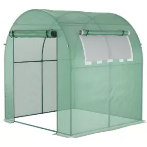 Outsunny - Walk in Polytunnel Greenhouse with Roll-up Window and Door, Green - Green