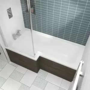 1700mm x 850mm Left Hand Square Shower Bath - WBS1785L - White - Nuie