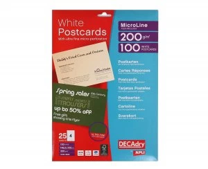 Decadry PostCards 200gsm OCB3325 (100 Cards)