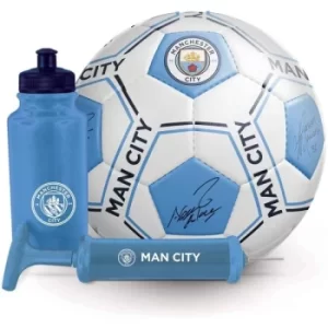 Manchester City FC Signature Gift Set size 5 football with bottle and pump