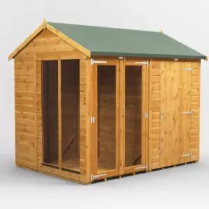 8x6 Power Apex Summerhouse Combi Building including 4ft Side Store