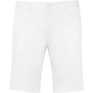 Kariban Mens Chino Bermuda Shorts (S) (White)