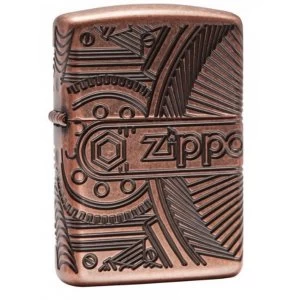 Zippo Gears Armor Antique Copper Finish Windproof Lighter