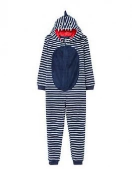 Joules Boys Bruce Shark Hooded All In One - Blue, Size 1-2 Years