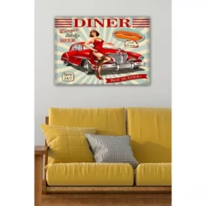 11146778550-5070 Multicolor Decorative Canvas Painting Diner