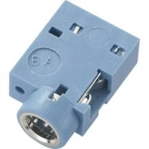 3.5mm audio jack Socket horizontal mount Number of pins 3 Stereo Blue Conrad Components