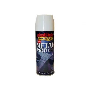 Plastikote Metal Protekt Aerosol Spray Paint White 400ml