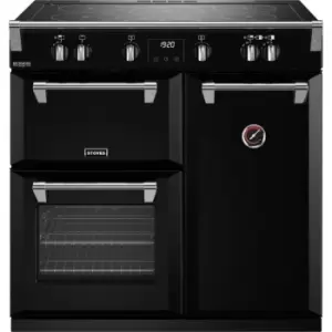 Stoves Richmond Deluxe ST DX RICH D900Ei TCH BK 90cm Electric Range Cooker with Induction Hob - Black - A Rated