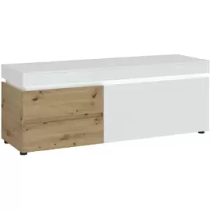 Furniture To Go - Luci 1 door 2 drawer 150cm TV unit (including LED lighting) in White and Oak - Artisan Oak/Alpine White